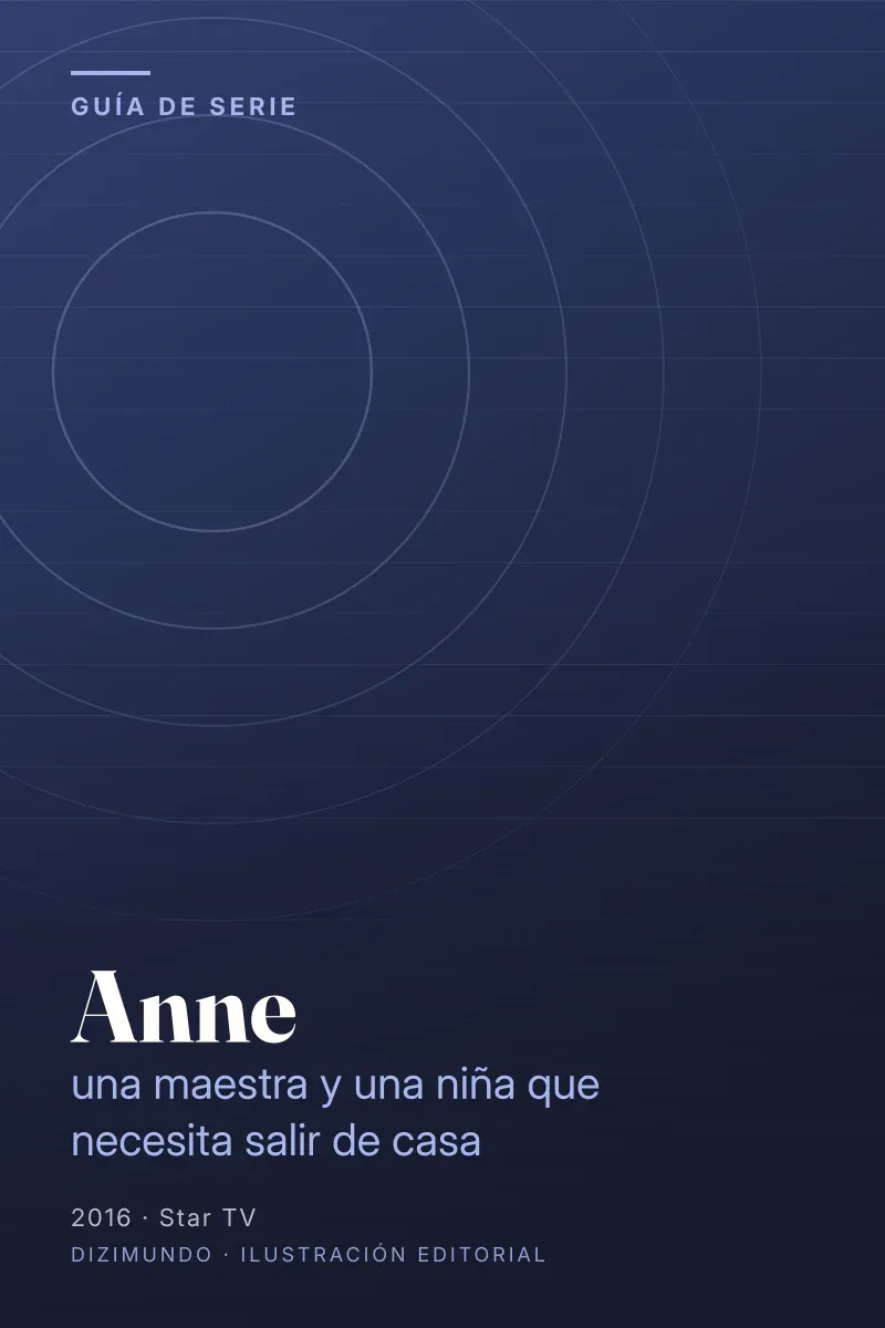 Portada editorial de DiziMundo para la guía de Anne, con el título en tipografía serif sobre un fondo degradado