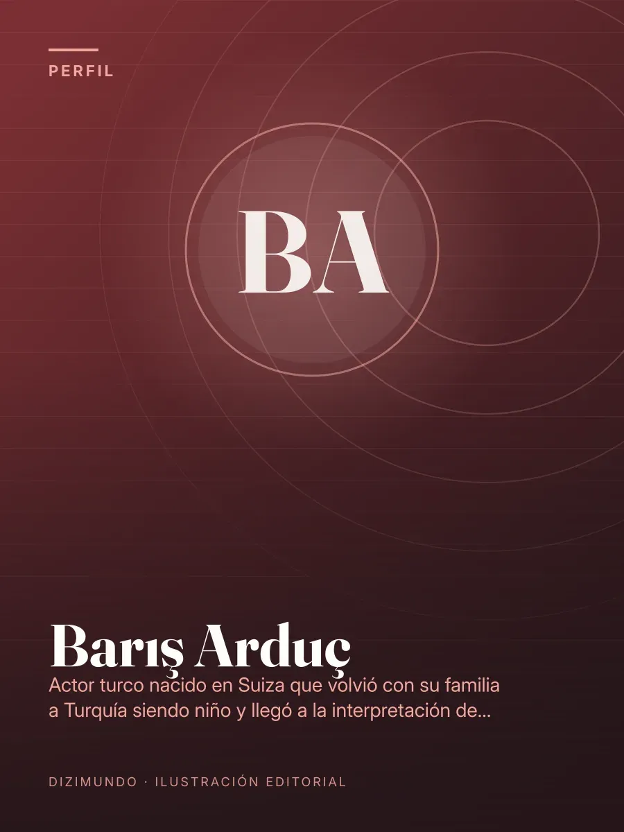 Portada editorial de DiziMundo para el perfil de Barış Arduç, con su nombre en tipografía serif sobre un fondo degradado
