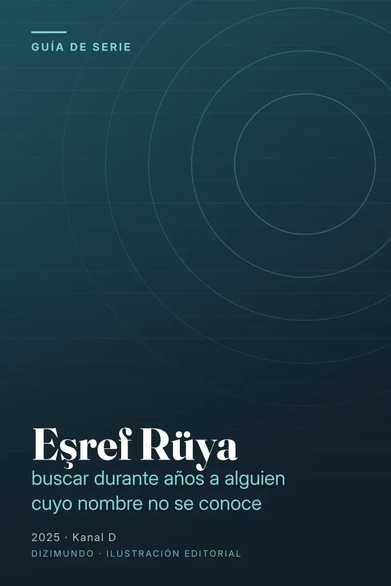 Portada editorial de DiziMundo para la guía de Eşref Rüya, con el título en tipografía serif sobre un fondo degradado