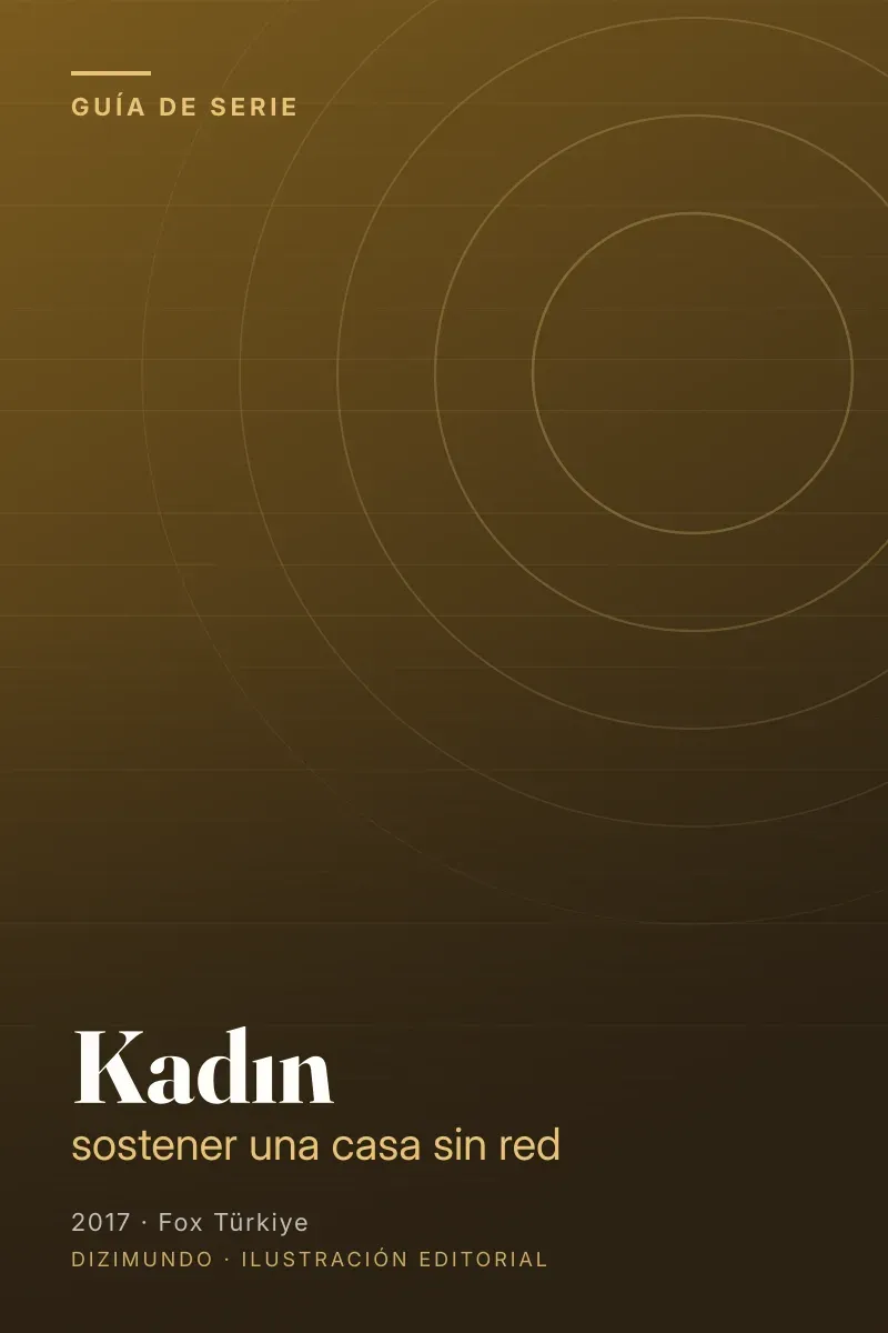Portada editorial de DiziMundo para la guía de Kadın, con el título en tipografía serif sobre un fondo degradado