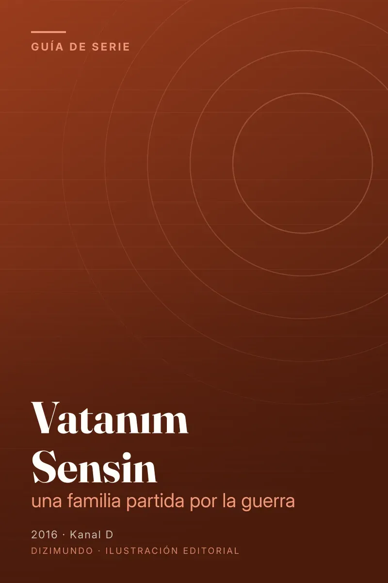 Portada editorial de DiziMundo para la guía de Vatanım Sensin, con el título en tipografía serif sobre un fondo degradado