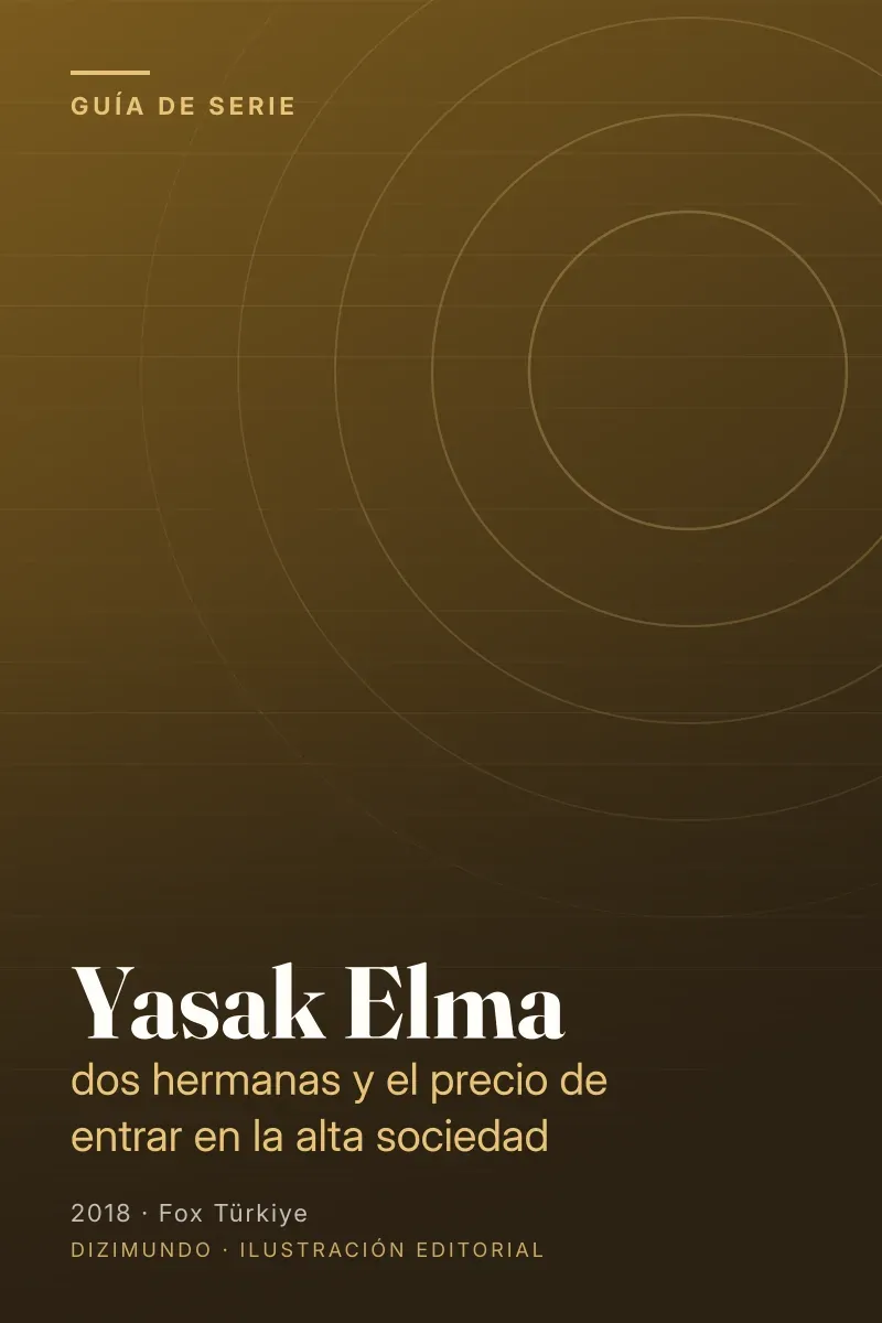 Portada editorial de DiziMundo para la guía de Yasak Elma, con el título en tipografía serif sobre un fondo degradado